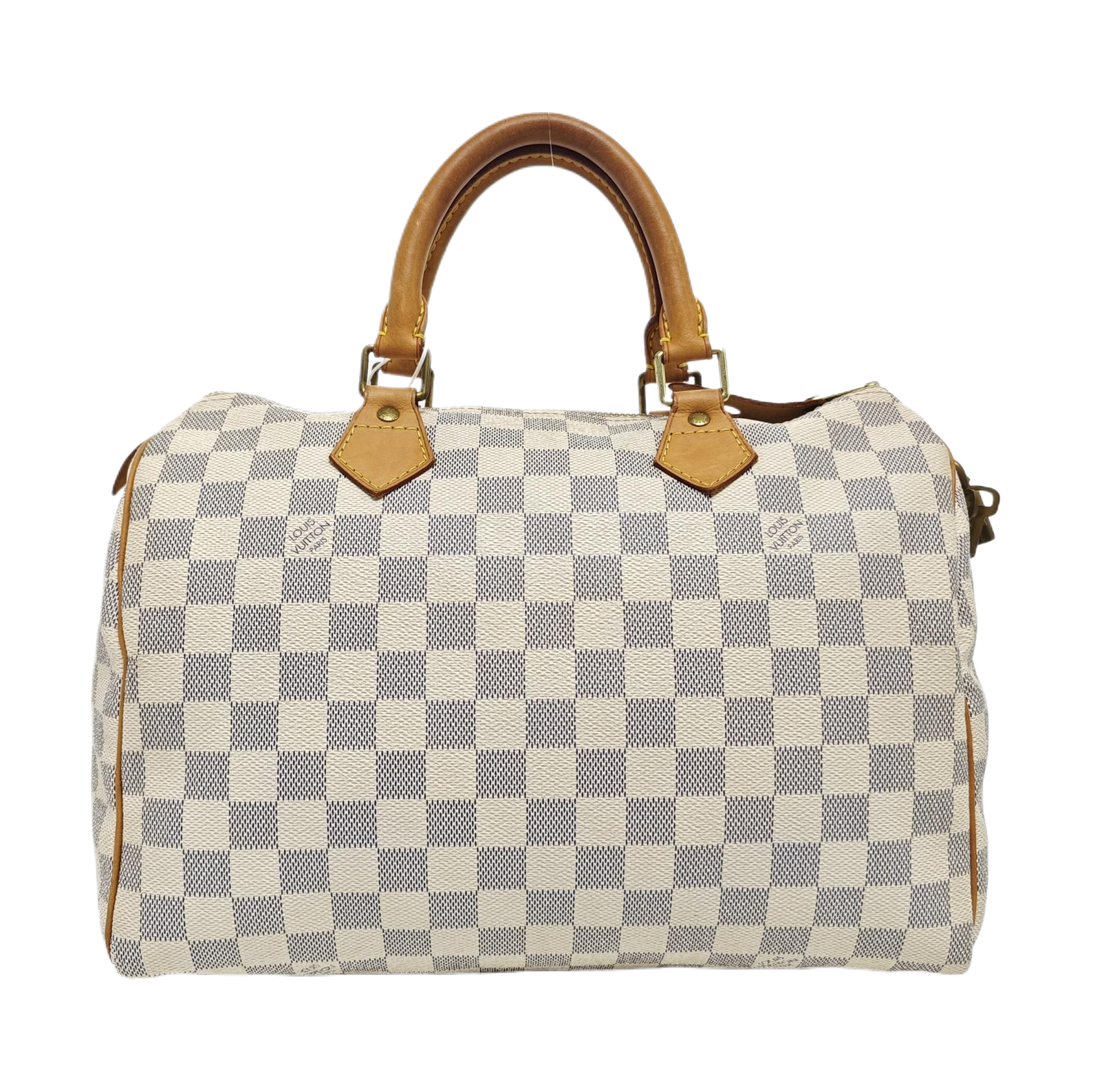 SPEEDY 30 Damier Azur Coated Canvas White