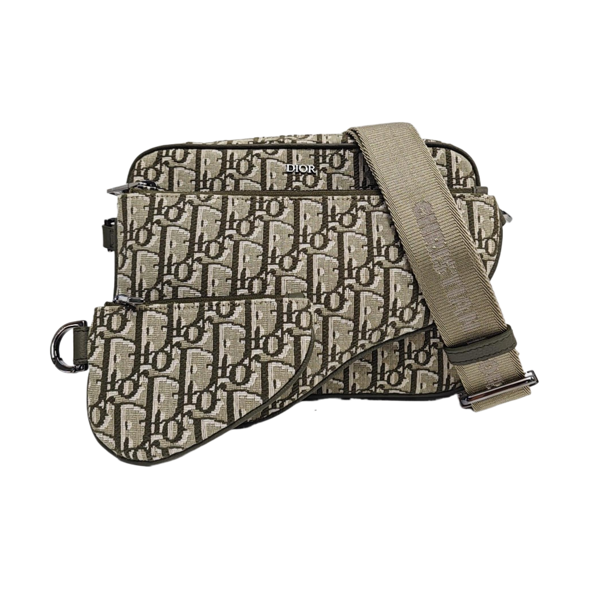 Saddle Small Oblique Fabric Beige