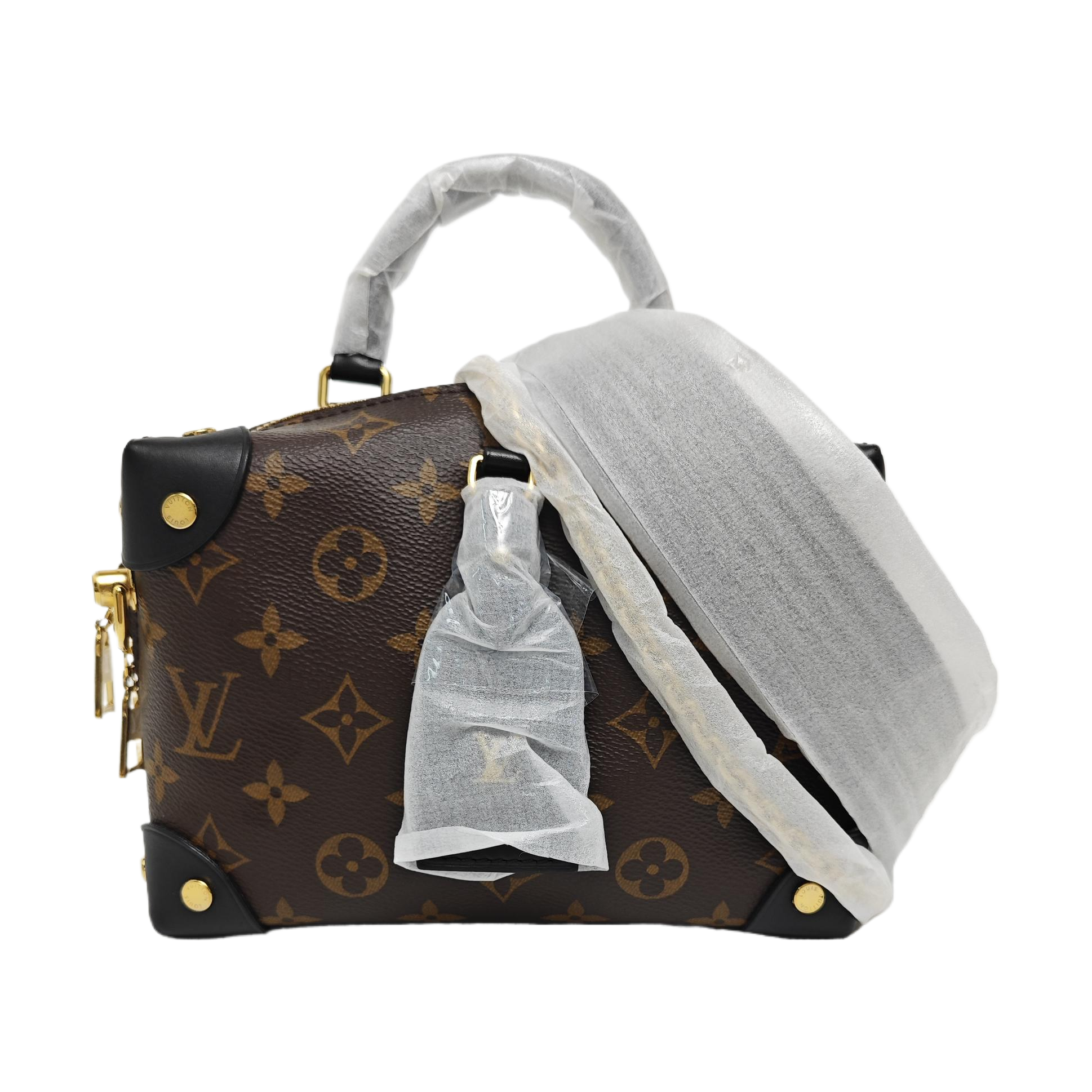 PETITE MALLE Monogram Coated Canvas Brown