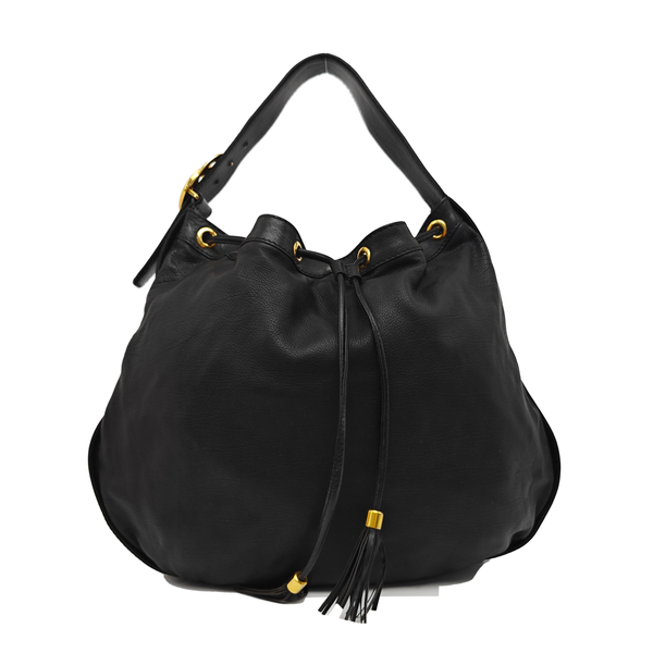 Calfskin Top Handle Bag Black