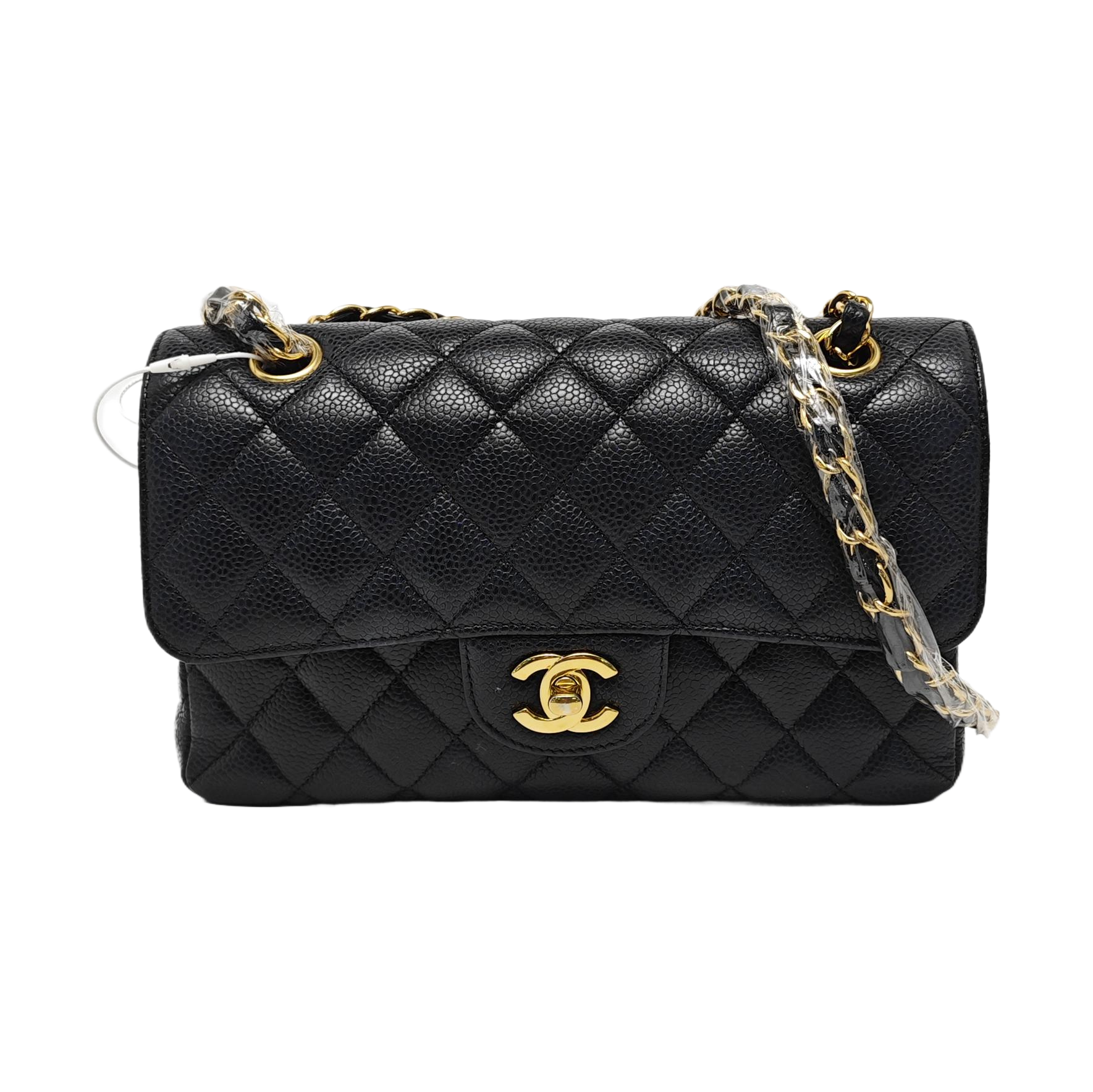 CLASSIC FLAP Small Quilted Grained Calfskin Black