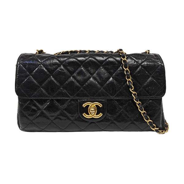 Quilted Calfskin Shoulder Bag Black