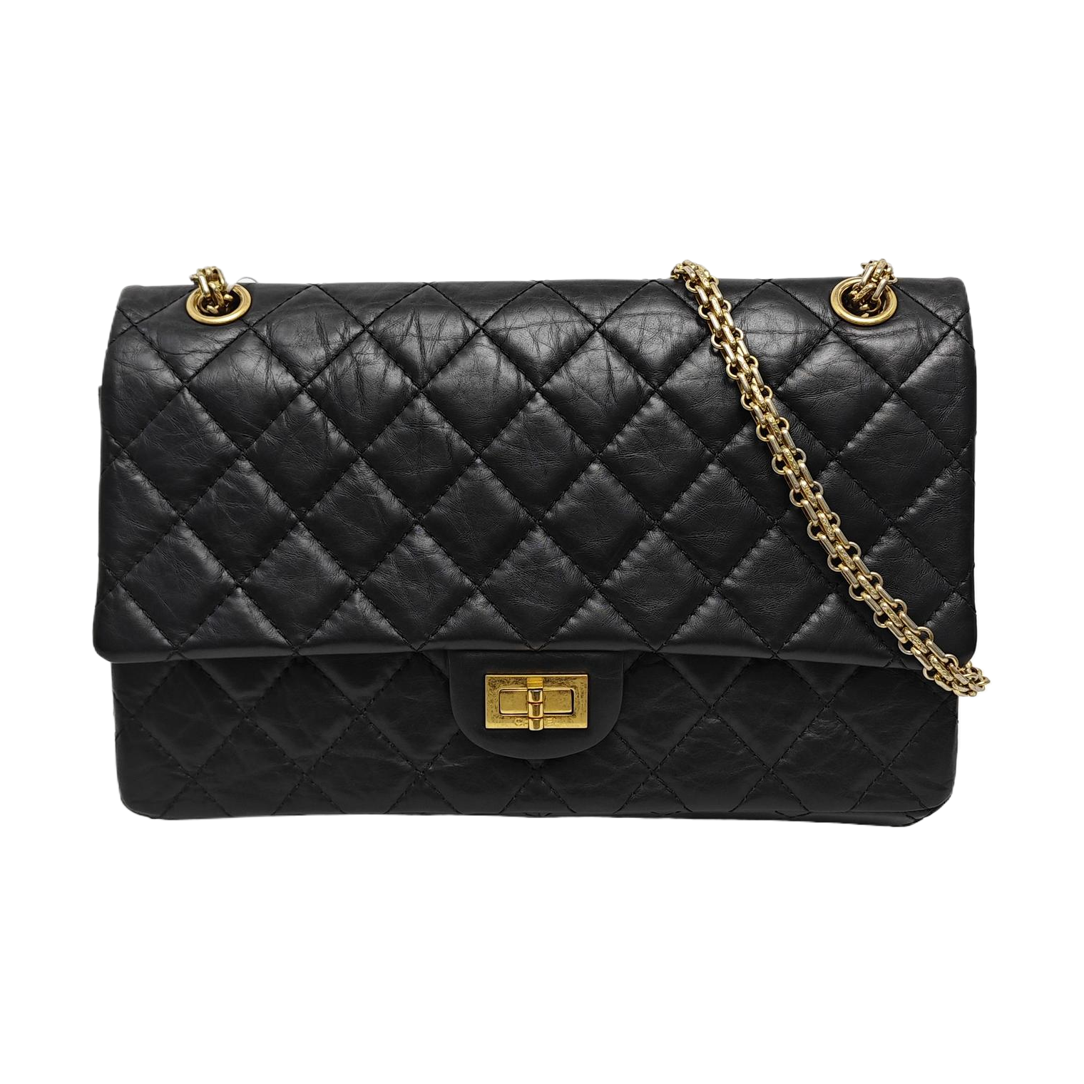 2.55 227 (jumbo) Quilted Calfskin Black
