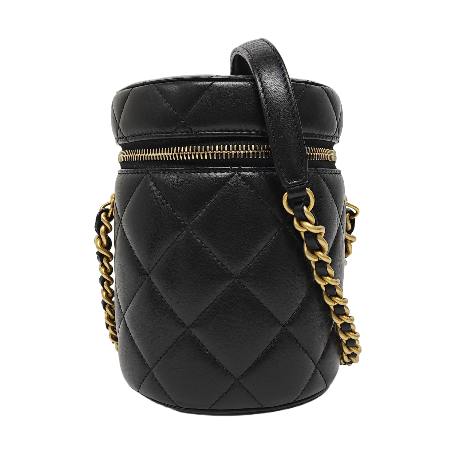 Quilted Lambskin Shoulder Bag Black