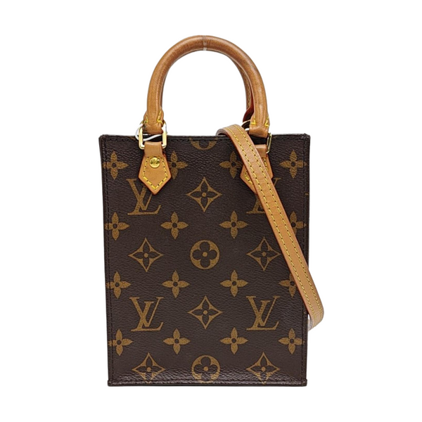 SAC PLAT Mini Monogram Coated Canvas Brown