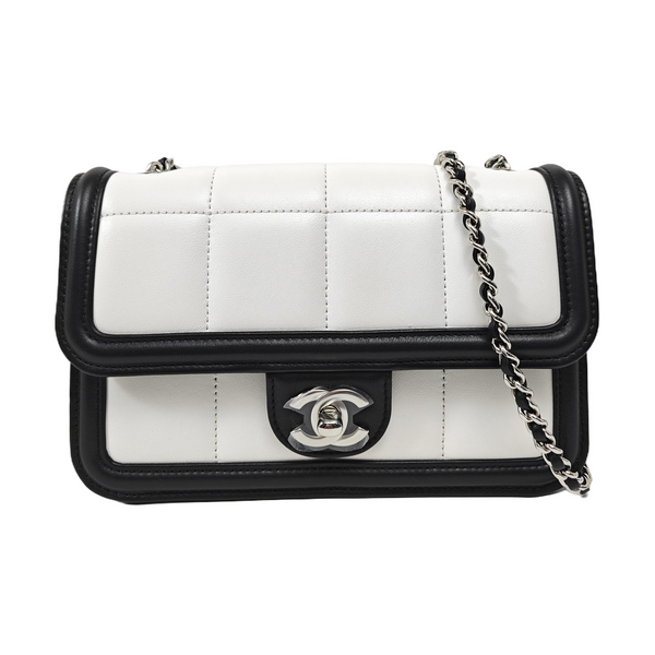 Quilted Lambskin Crossbody Bag Mini White