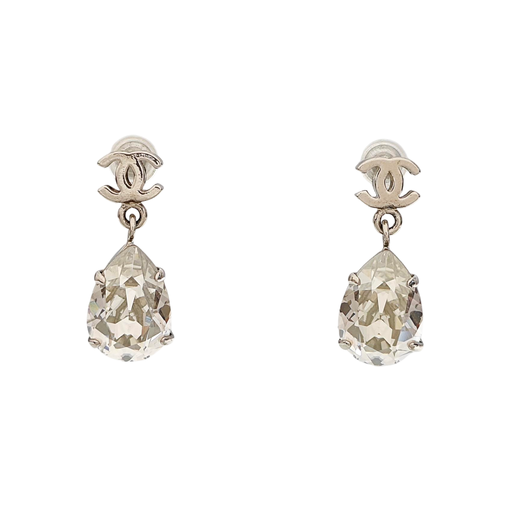 CC Logo Metal Silver Earrings
