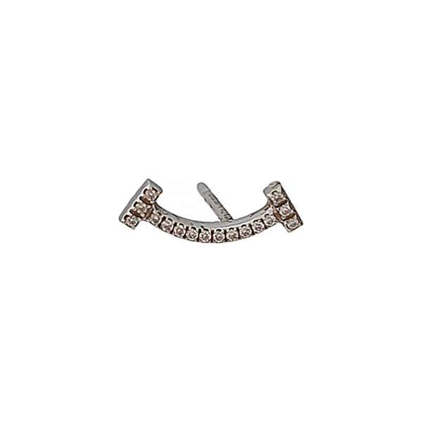 Tiffany T 18k White Gold Silver Stud Earrings