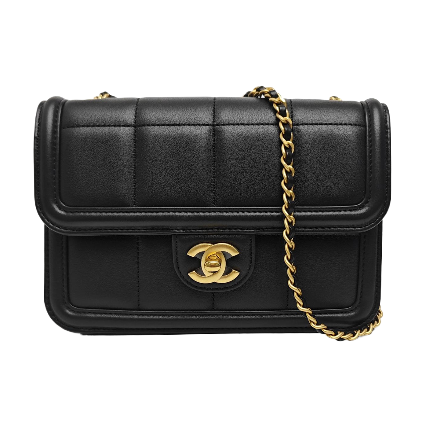 Quilted Calfskin Shoulder Bag Mini Black