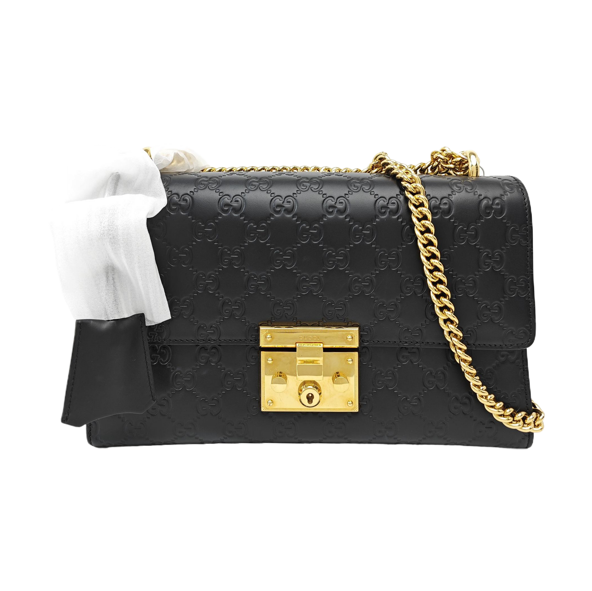Padlock Medium Monogram Calfskin Black
