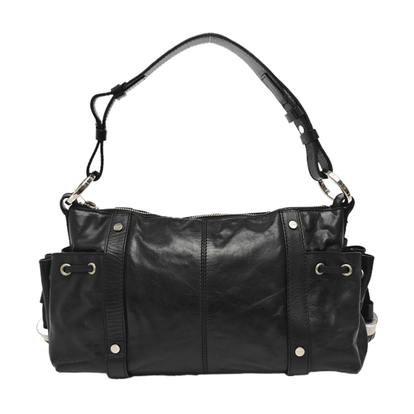 Calfskin Top Handle Bag Black