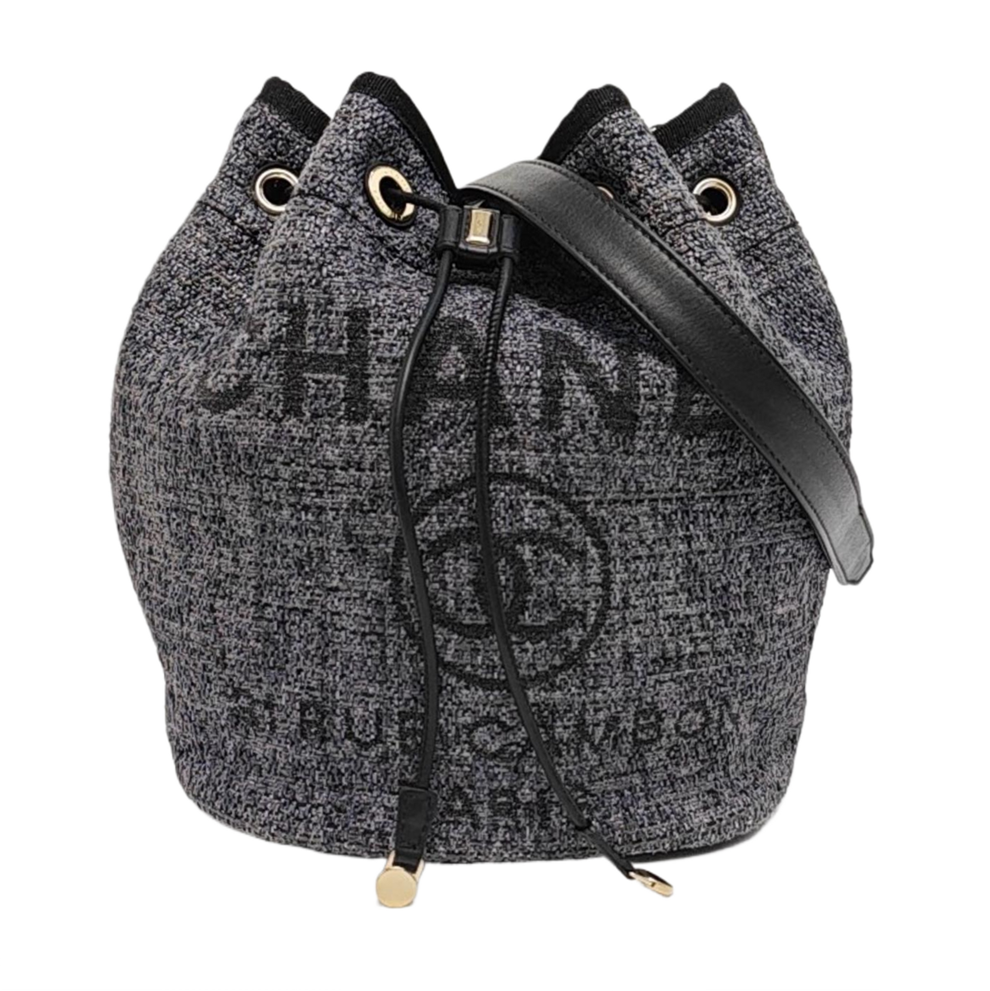 Authenticated pre-owned  DEAUVILLE Small Fabric Grey - Bucket Bag at Looply