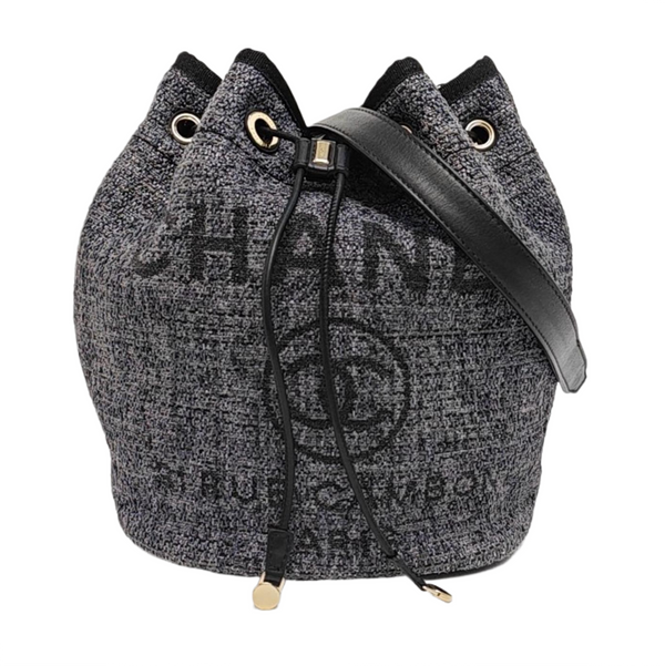 Authenticated pre-owned  DEAUVILLE Small Fabric Grey - Bucket Bag at Looply