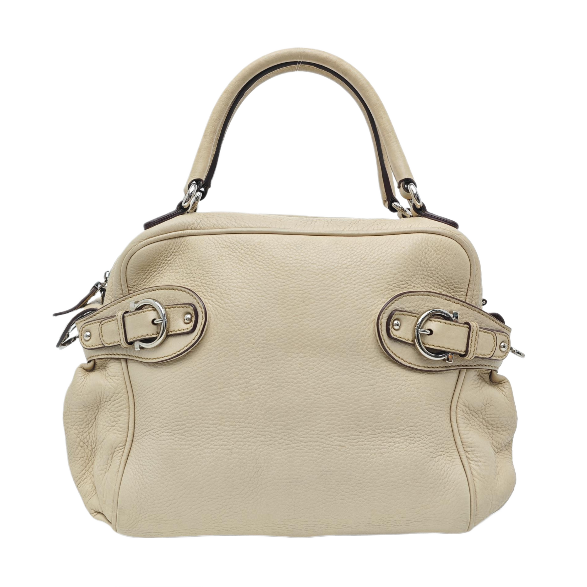 Calfskin Top Handle Bag Beige