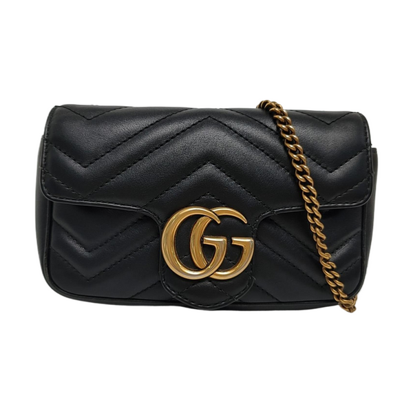 GG Marmont Mini Quilted Calfskin Black