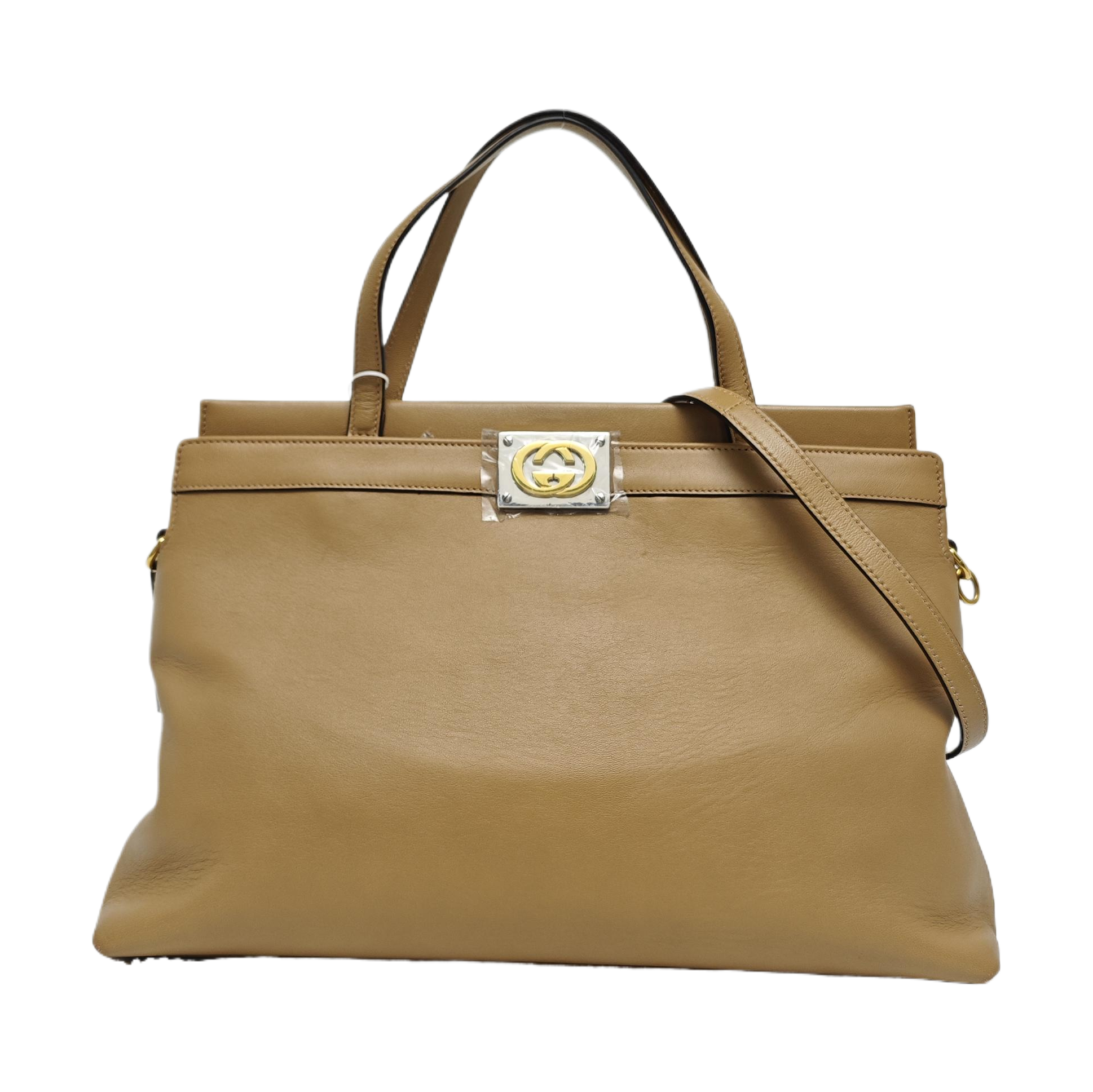 Lambskin Tote Bag Medium Brown