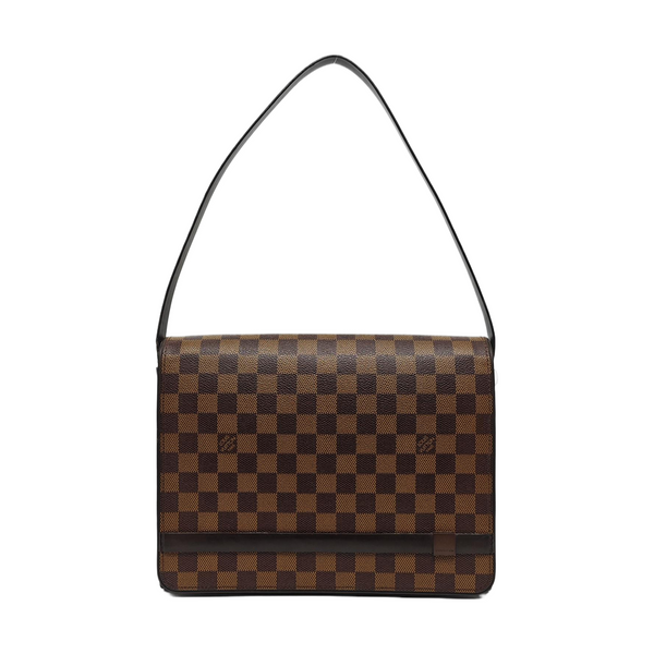 TRIBECA Damier Ebene Coated Canvas Brown