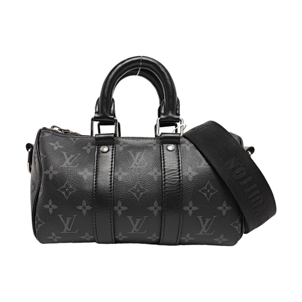 KEEPALL 25 Monogram Coated Canvas Black