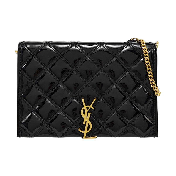 BECKY Mini Quilted Patent Calfskin Black
