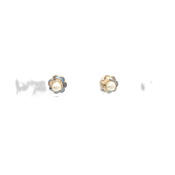 Dior Tribales Metal White Stud Earrings