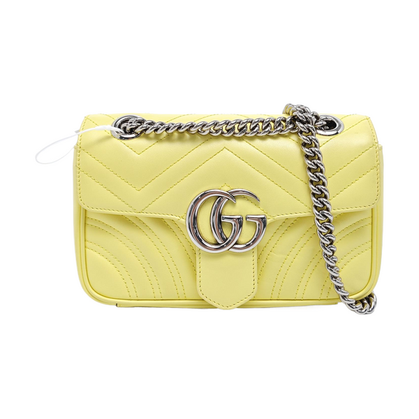 GG Marmont Small Quilted Calfskin Yellow