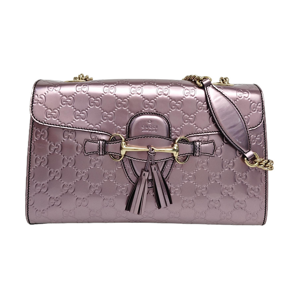 Emily Chain Monogram Calfskin Pink