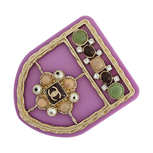 Synthetic Material Purple Brooch