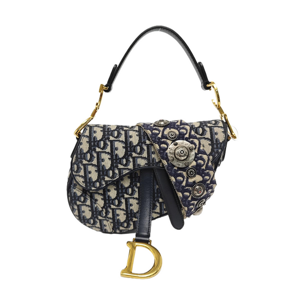 Saddle Mini Oblique Canvas Blue