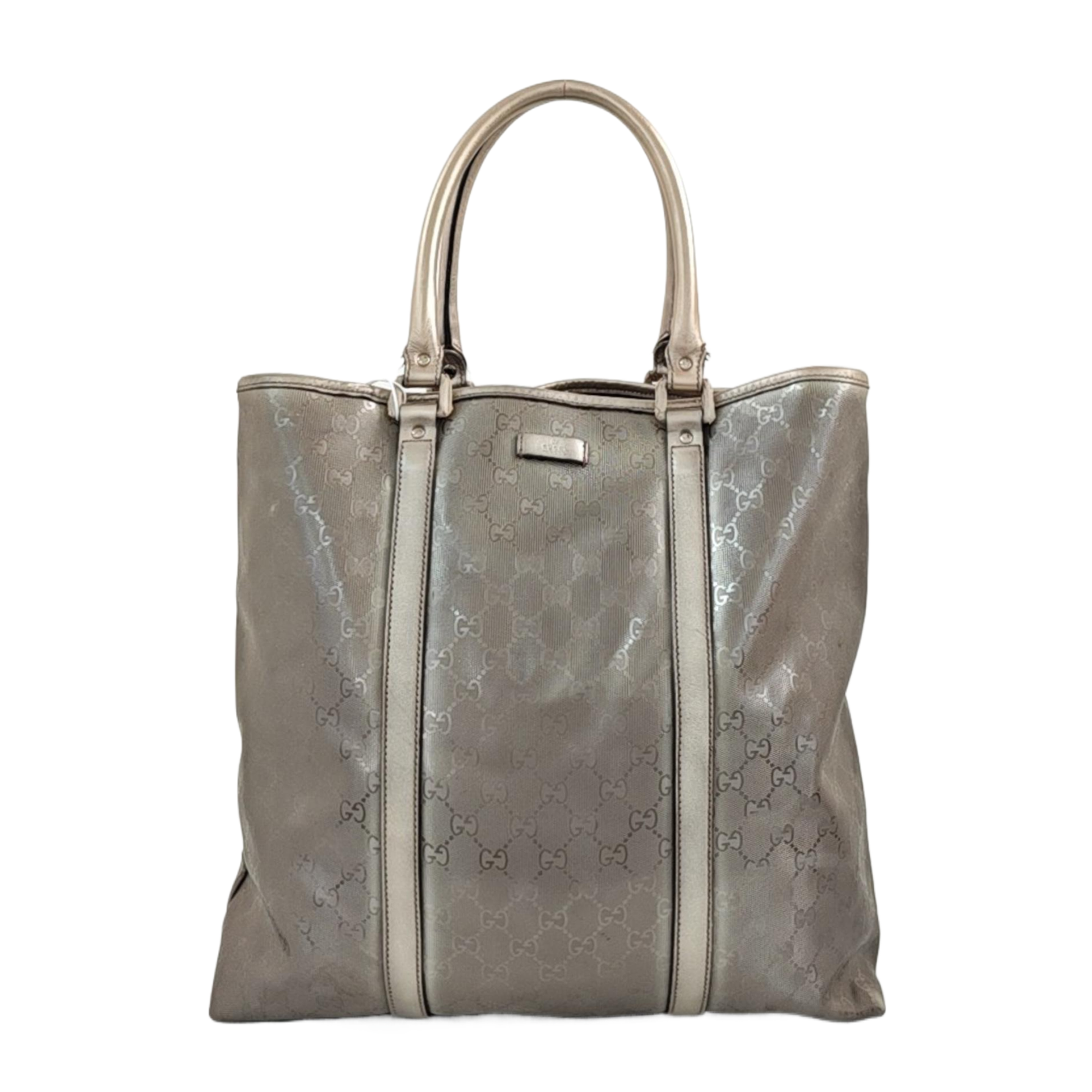 Monogram Coated Canvas Tote Bag Silver