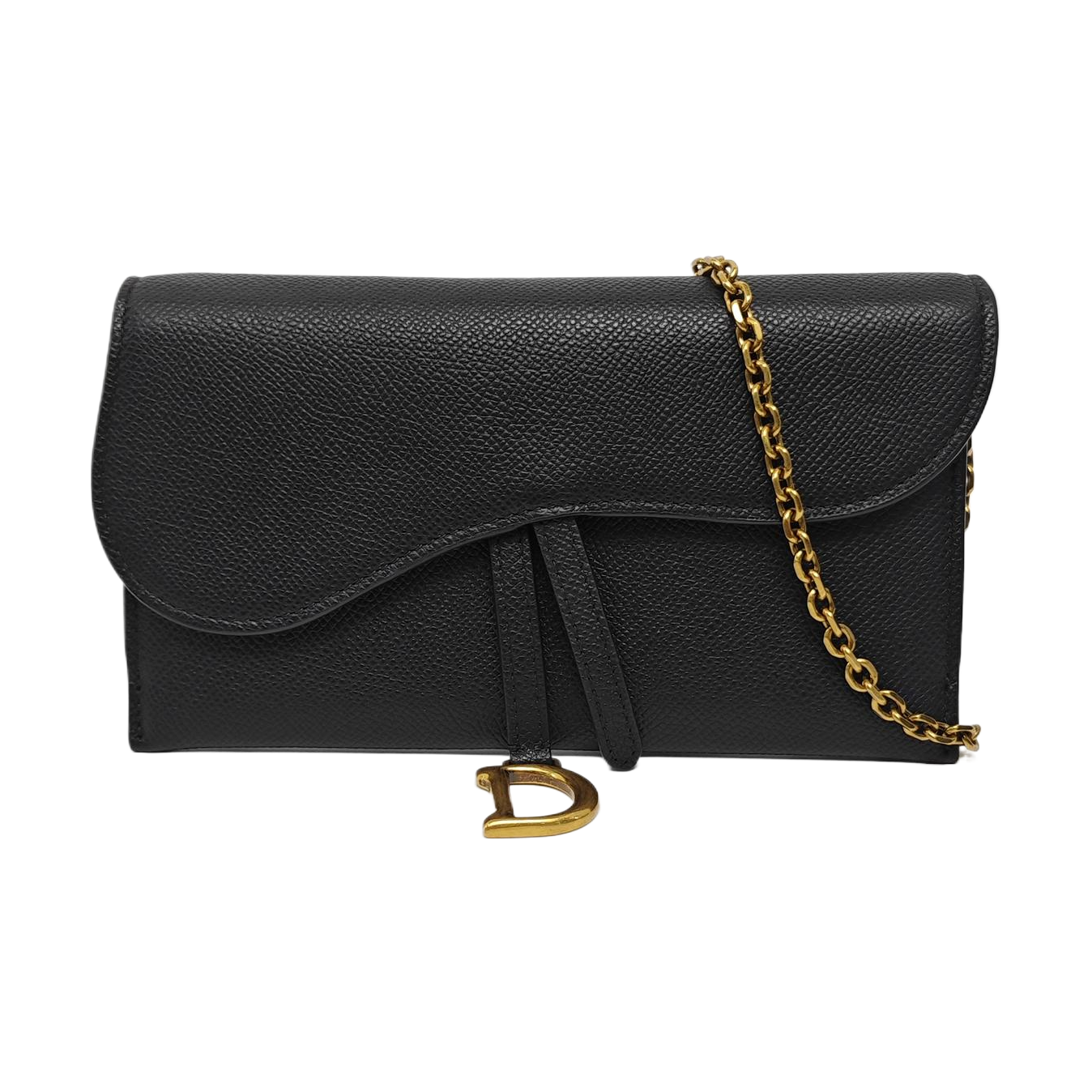 Authenticated pre-owned  Saddle Calfskin Black - Crossbody Bag at Looply