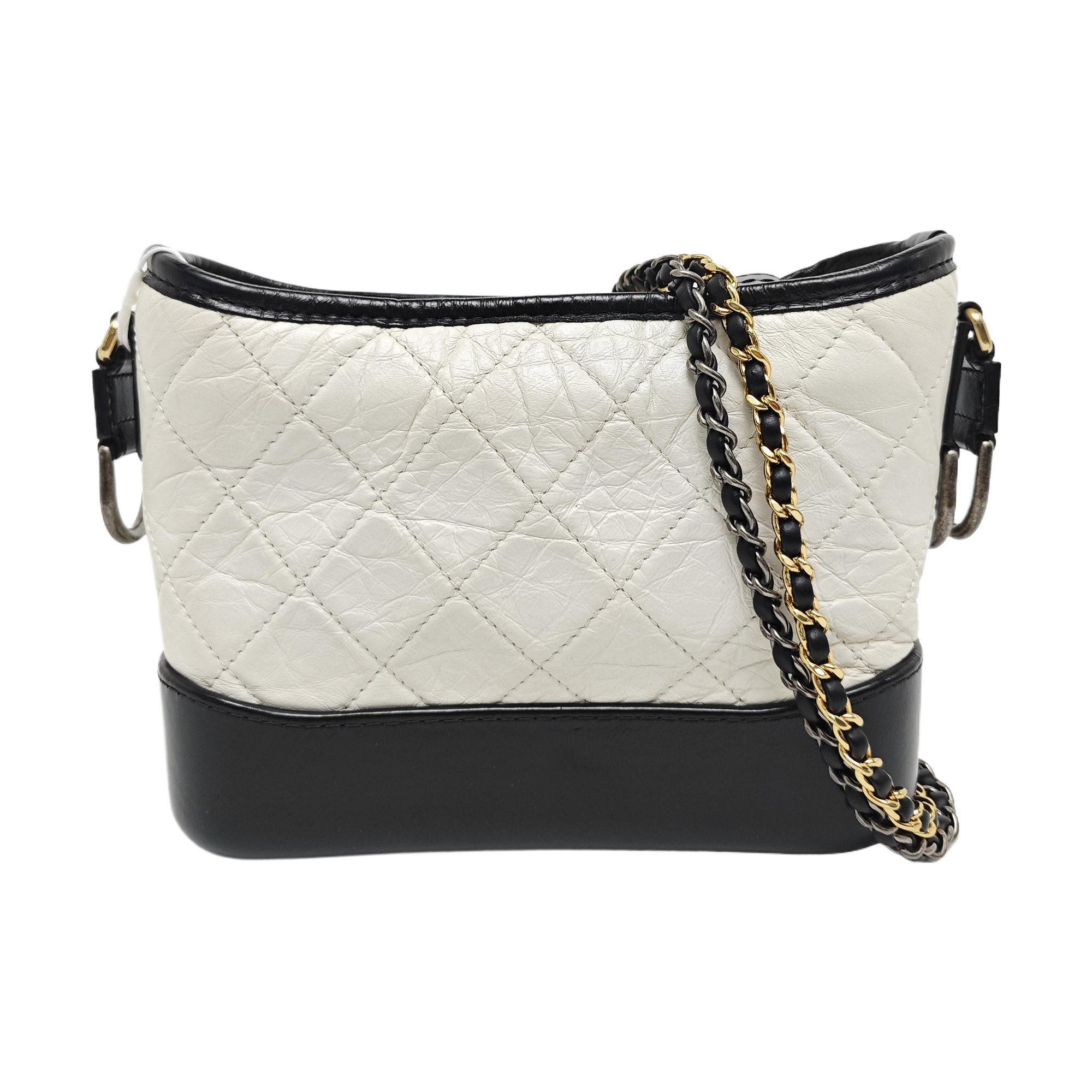 GABRIELLE Small Quilted Calfskin White
