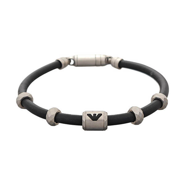 Leather Black Bangle