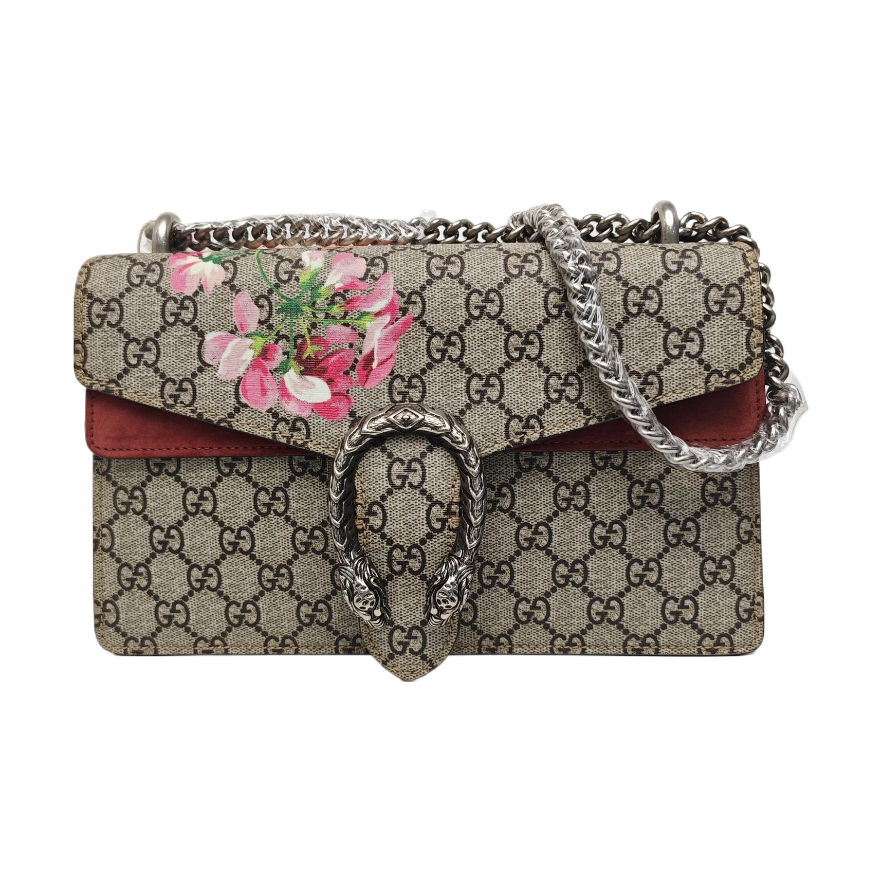 Dionysus Small Monogram Coated Canvas Beige