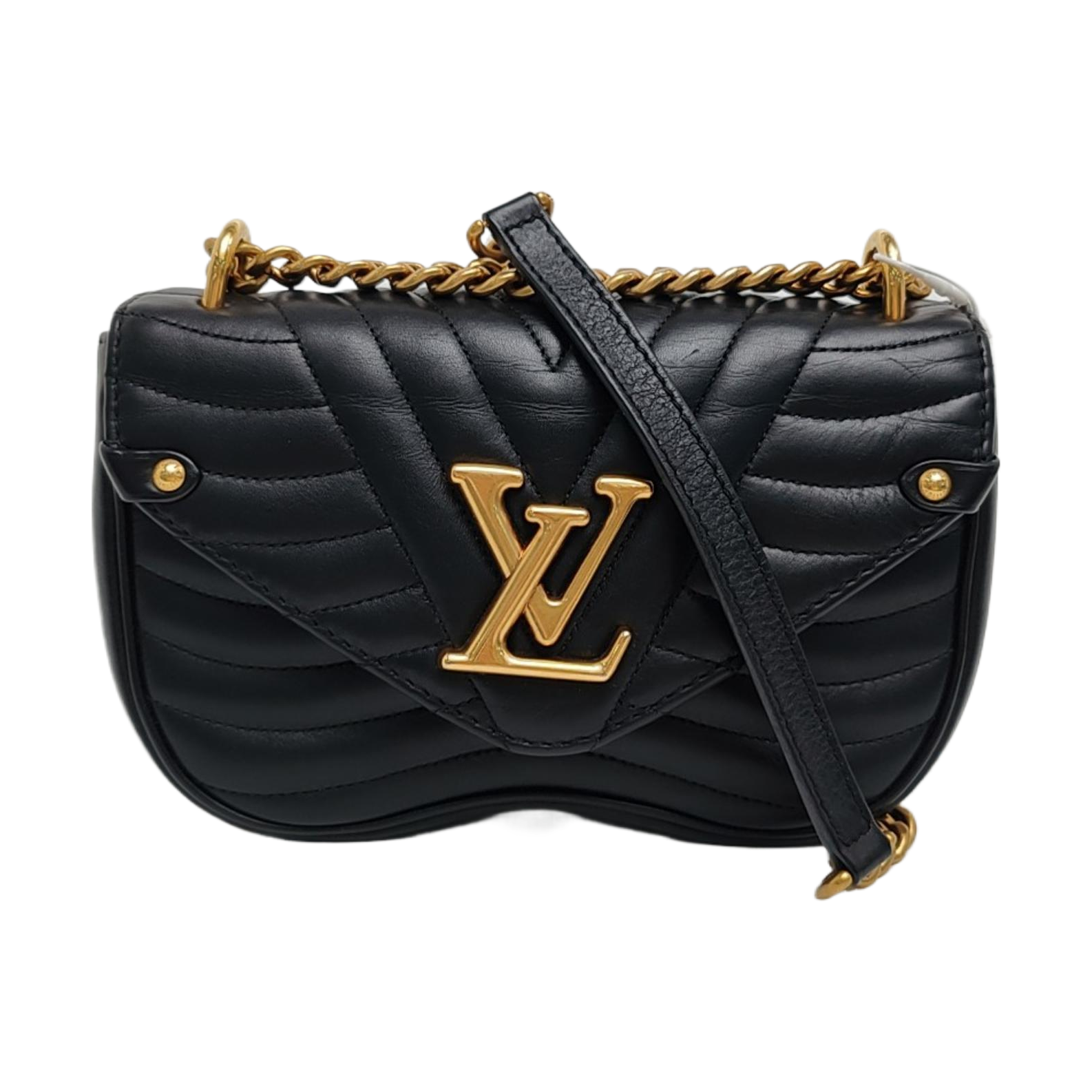 NEW WAVE PM Quilted Calfskin Black