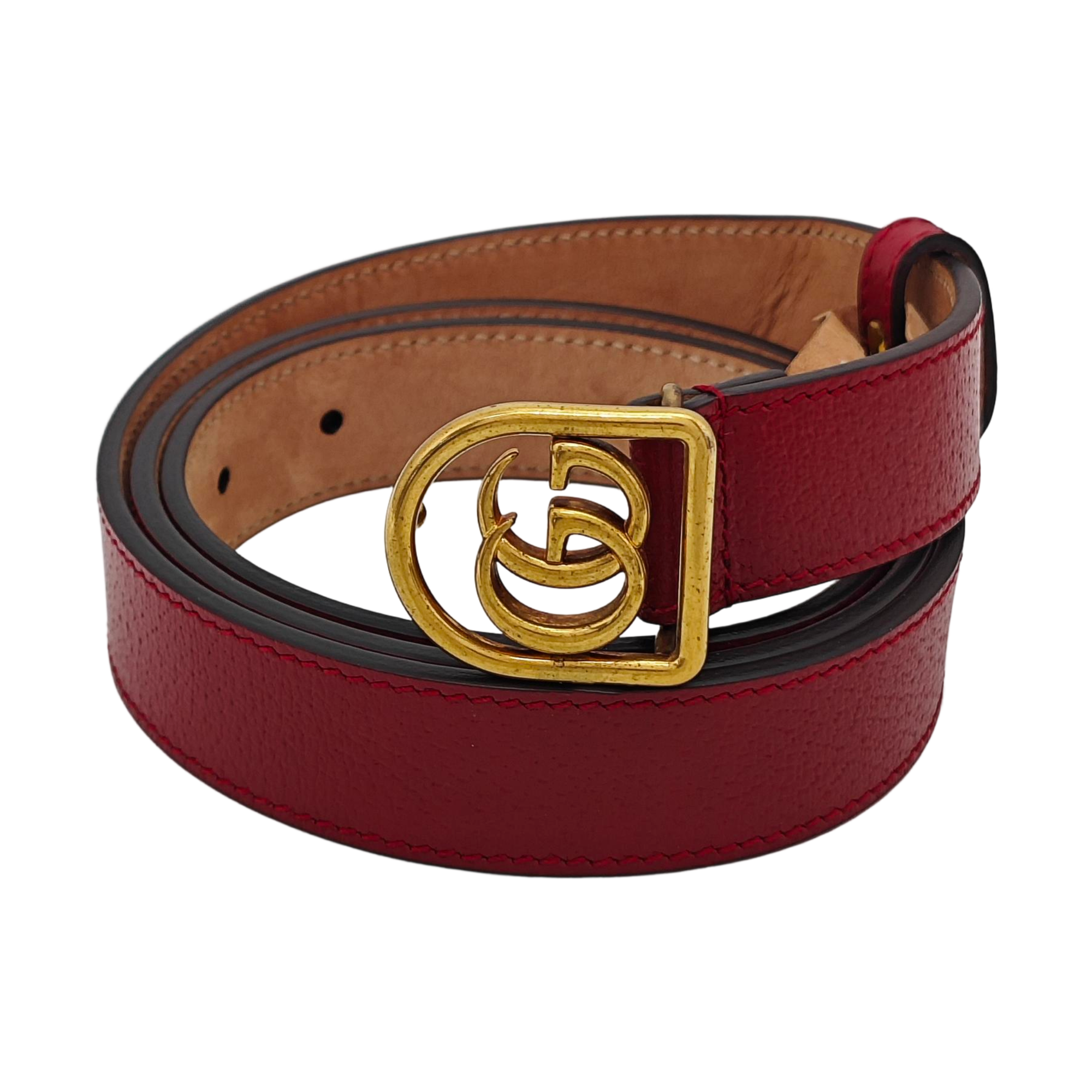 Leather Belt Red