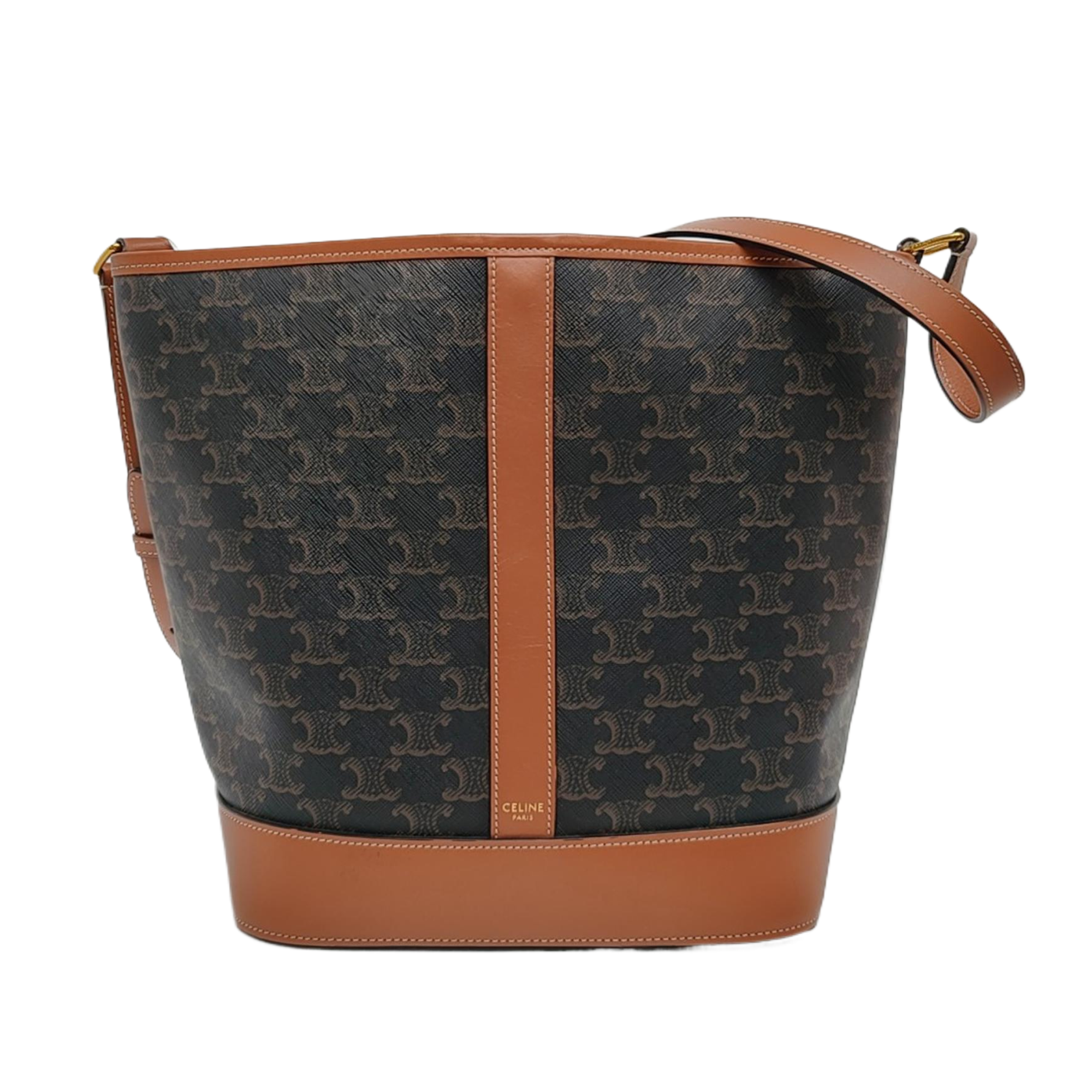 Authenticated pre-owned  TRIOMPHE CANVAS Medium Coated Canvas Yellow - Bucket Bag at Looply