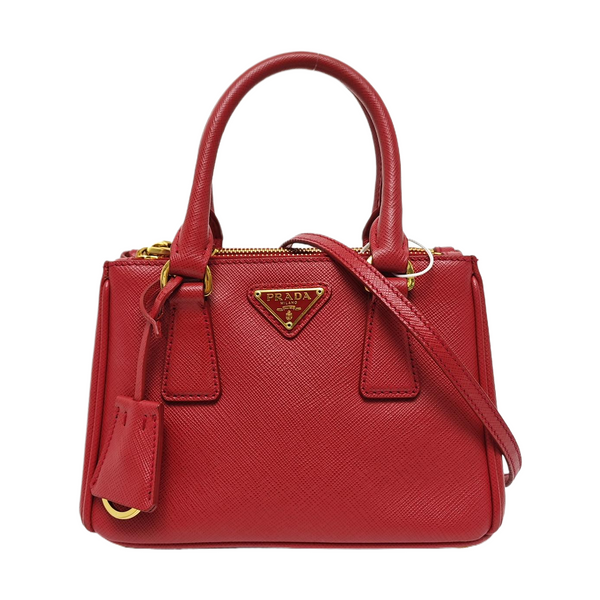 Galleria Super Mini Saffiano Calfskin Red