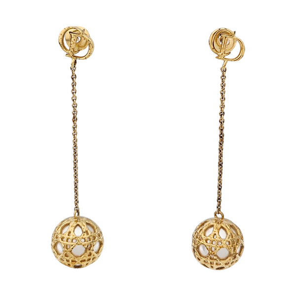 Pendientes Secret Cannage de metal dorado