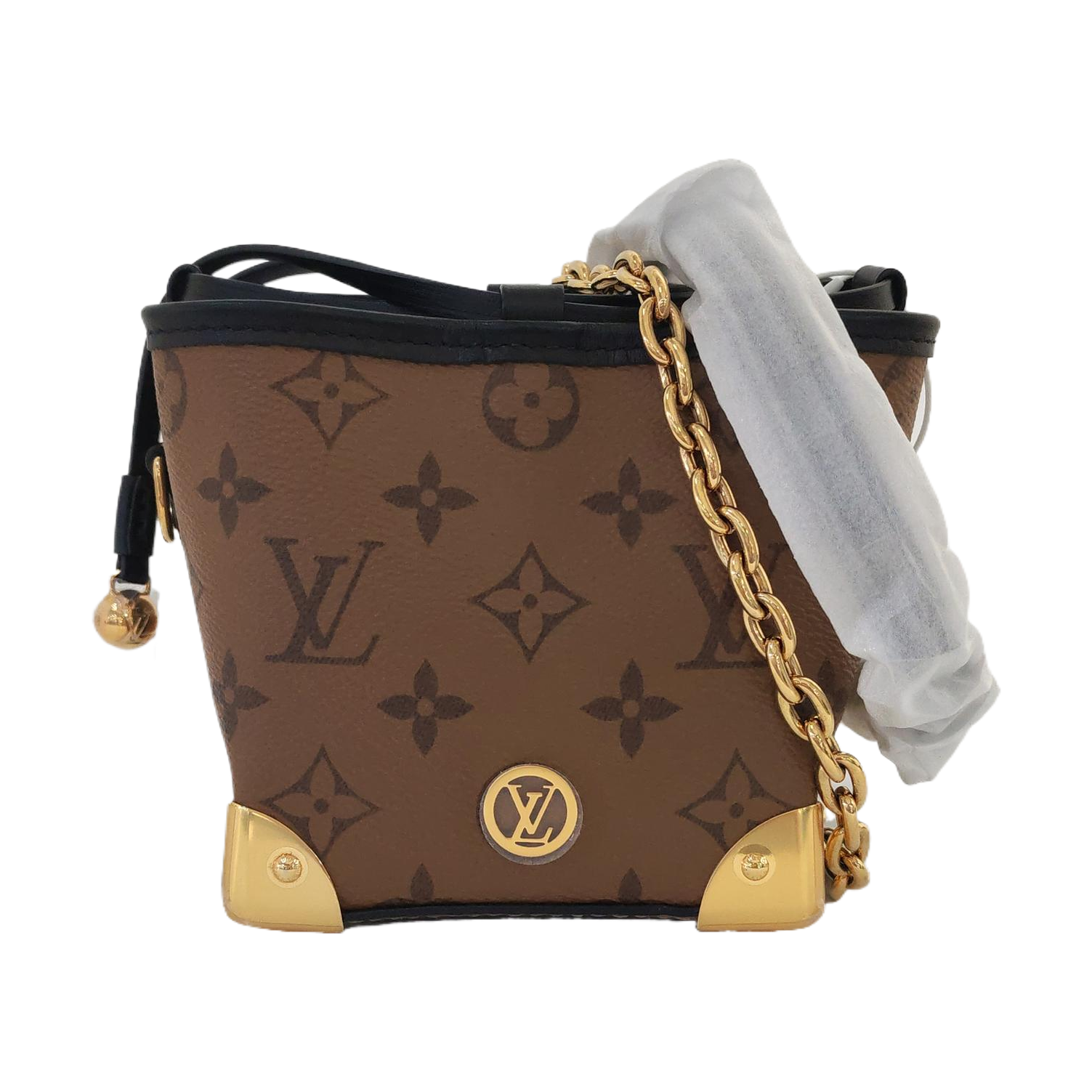 NOÉ PURSE LV CHARMS Monogram Coated Canvas Brown