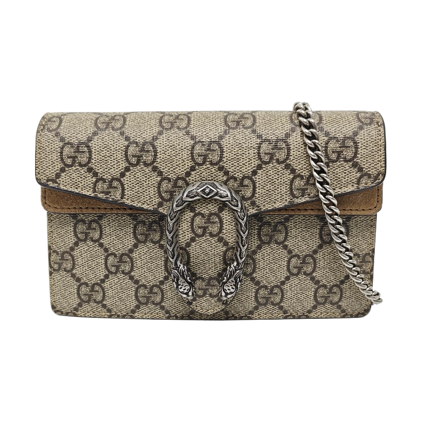 Dionysus Super Mini Monogram Coated Canvas Beige