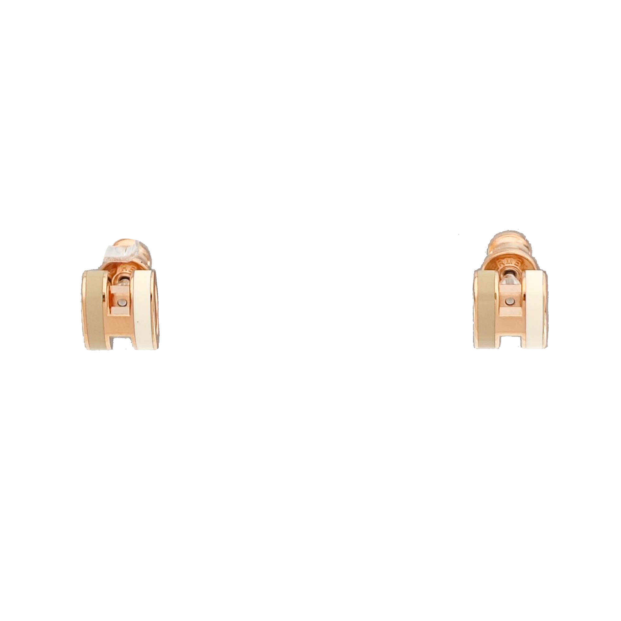 Pop H Metal Rose Gold Stud Earrings
