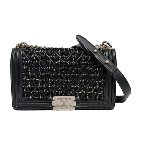 BOY CHANEL Chevron Wool Black