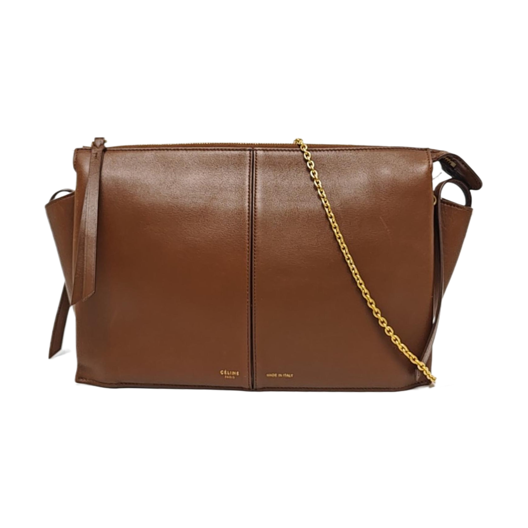TRI FOLD Calfskin Brown