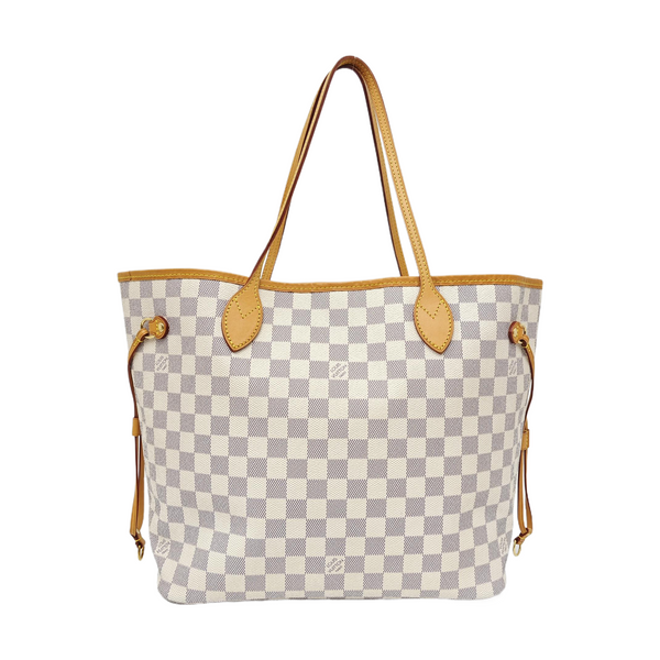 NEVERFULL MM Damier Azur Coated Canvas White