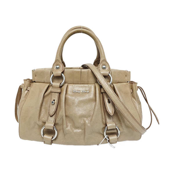 Calfskin Shoulder Bag Beige