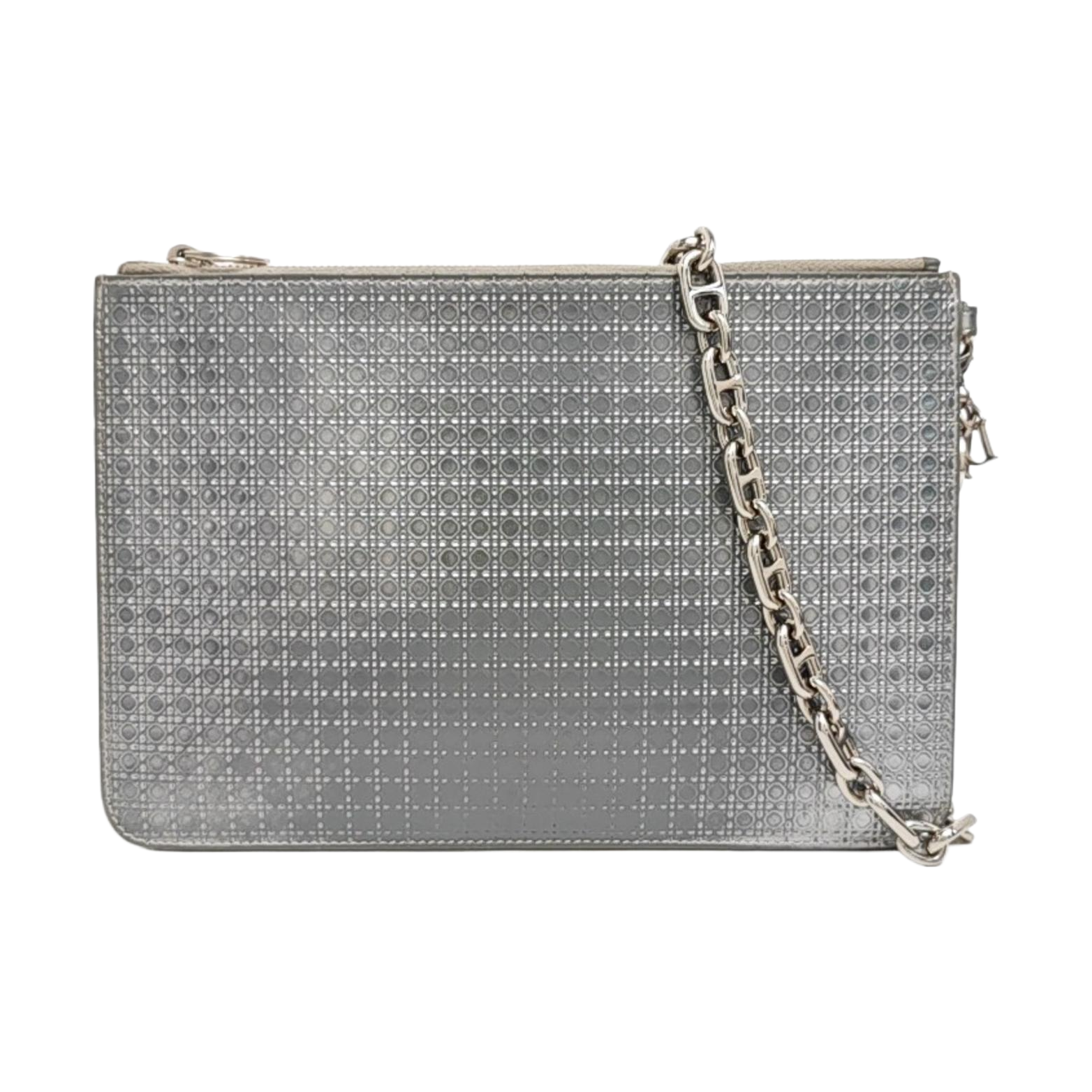Patent Leather Clutch Silver