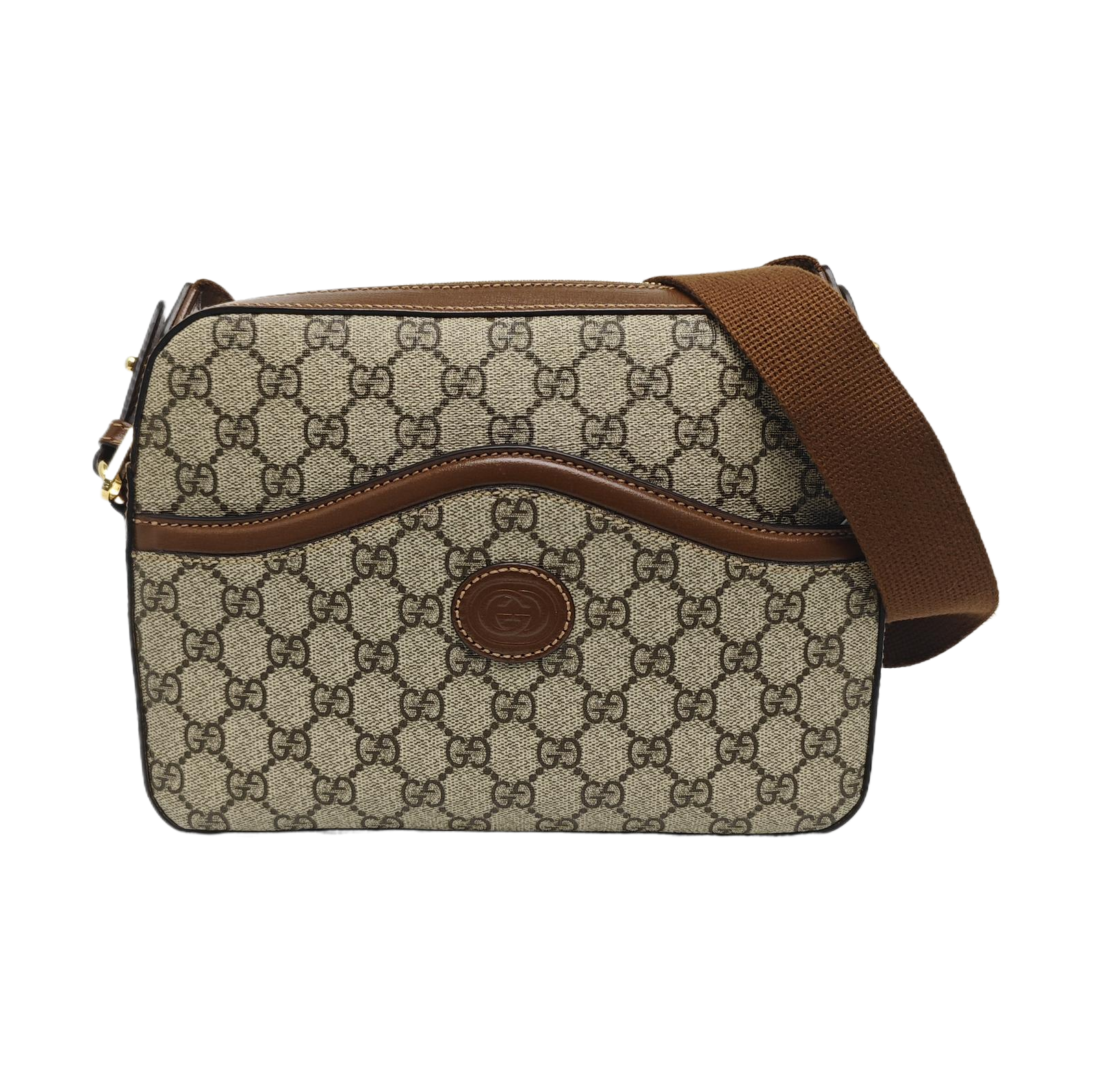 Monogram Coated Canvas Shoulder Bag Black
