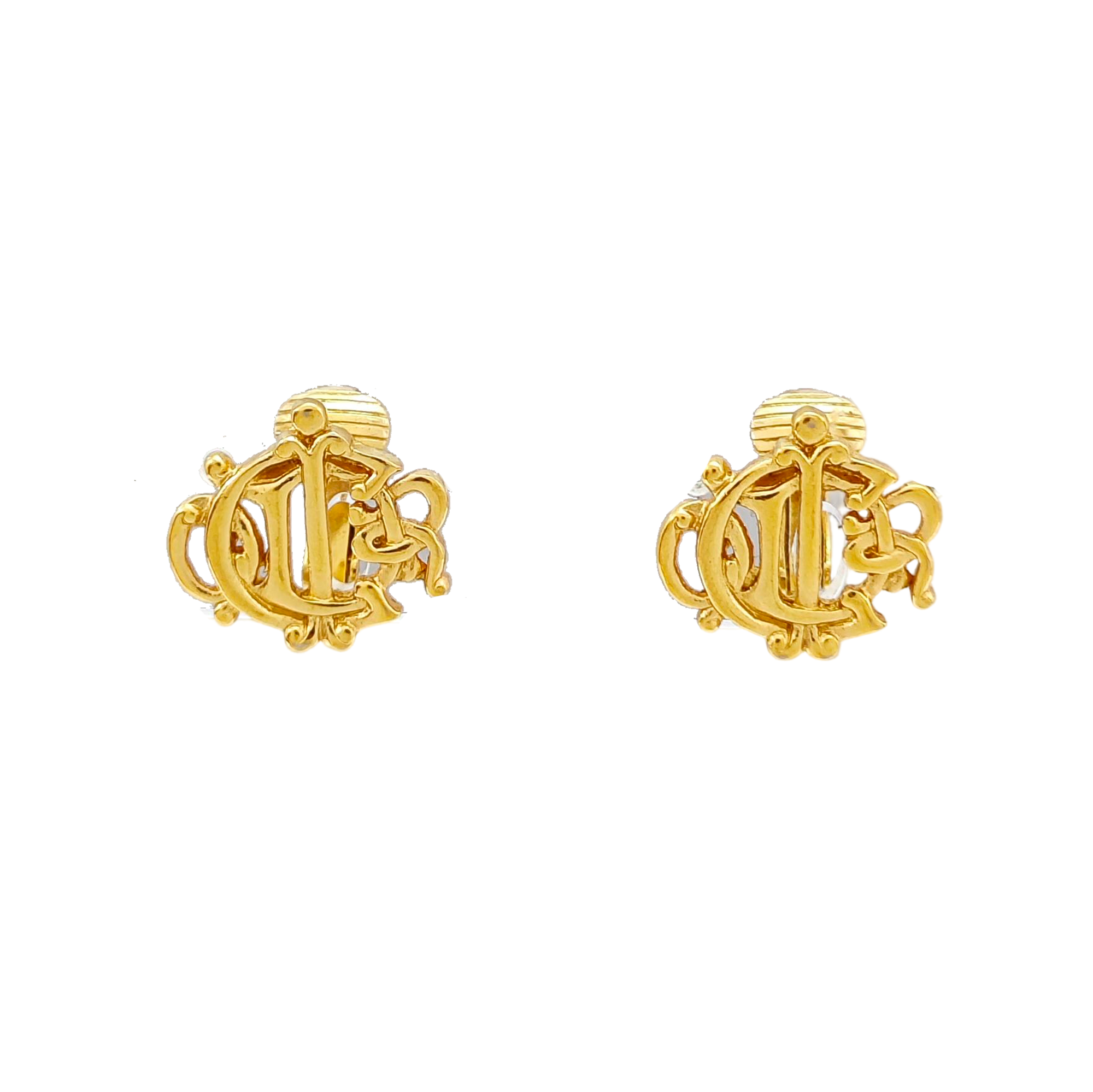 Insignia Metal Gold Clip On Earrings
