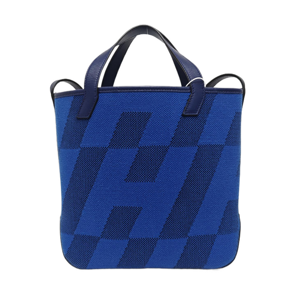 Cabas H En Biais Fabric Blue