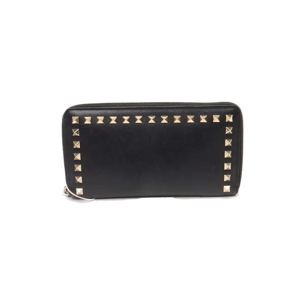 Cartera Rockstud de piel de ternera negra